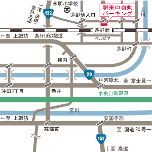 茅野駅東口自動パーキング周辺の地図