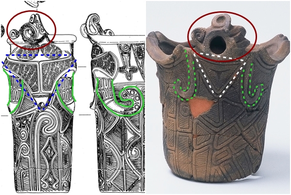 藤内遺跡と長峯遺跡の「神像筒形土器」の比較