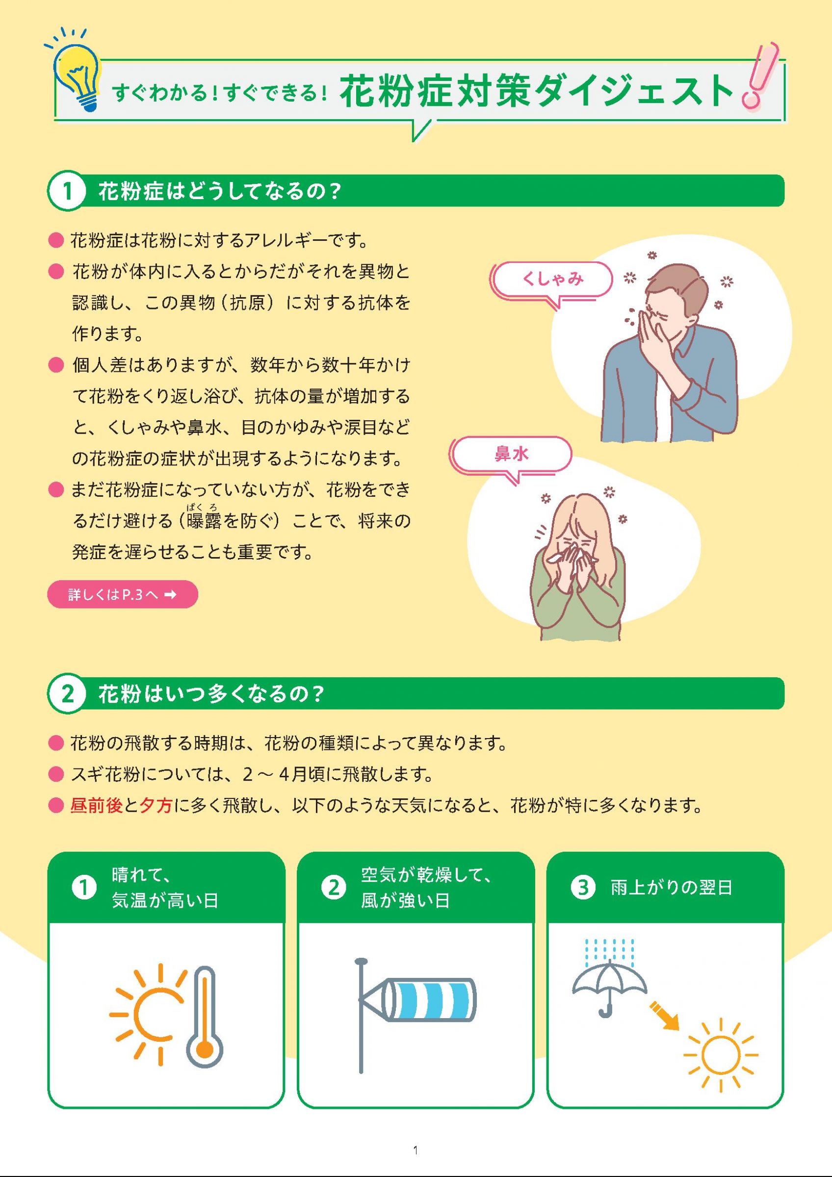ウェブブック - 花粉症対策 スギ花粉症について日常生活でできること