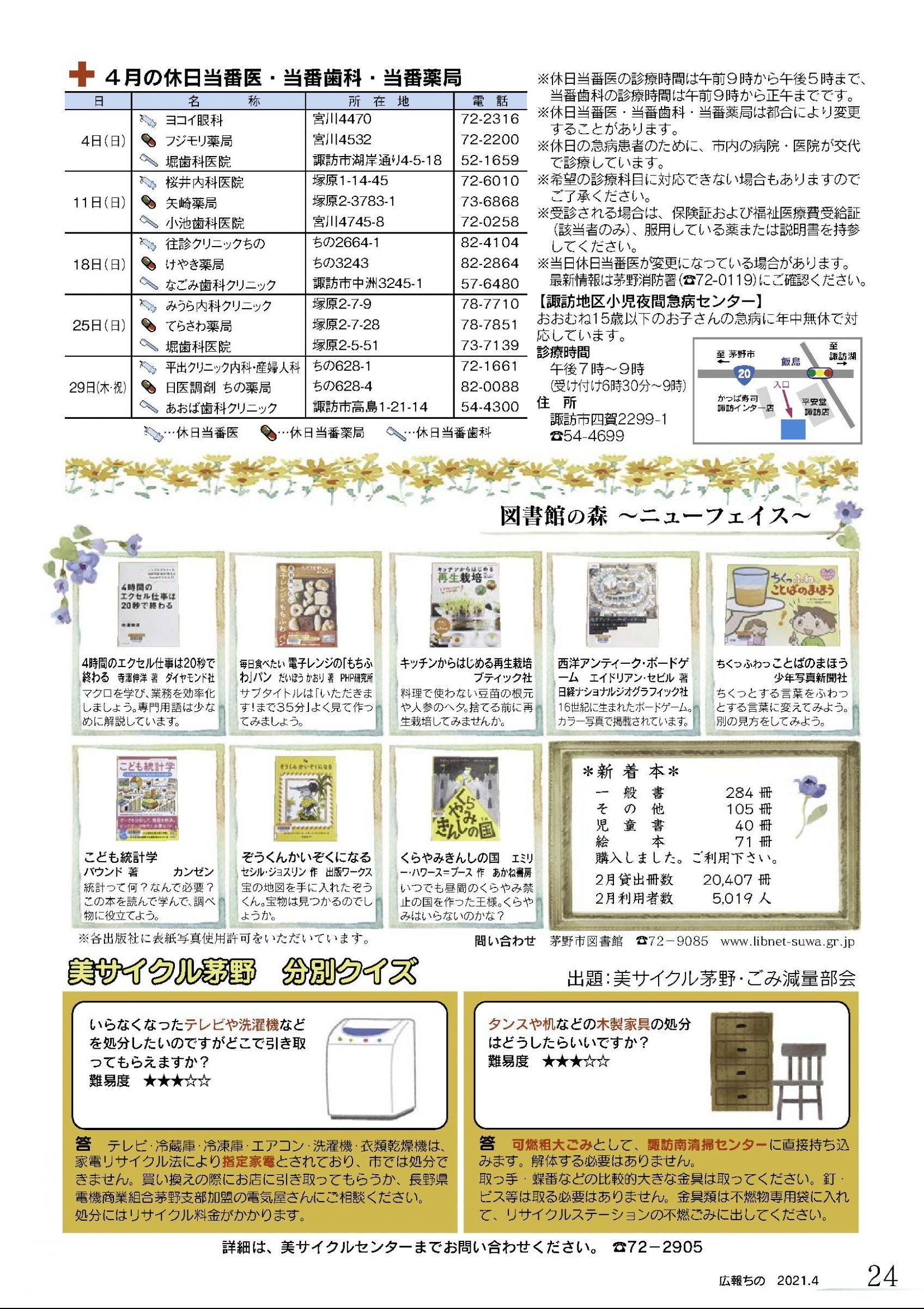 ウェブブック 広報ちの令和3年4月号