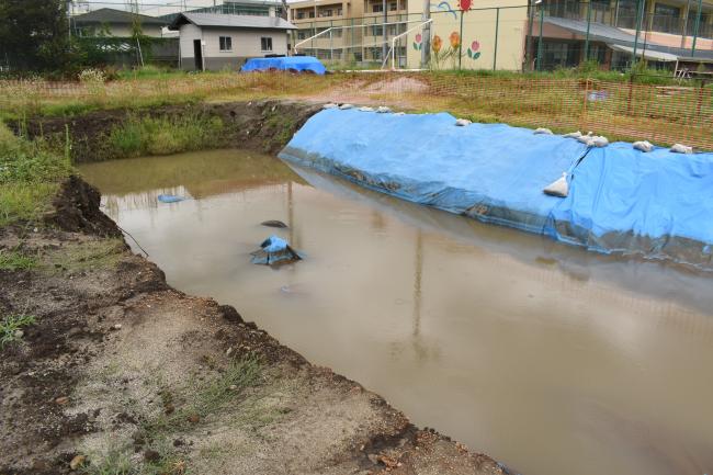 水に浸かった跡が確認できました。