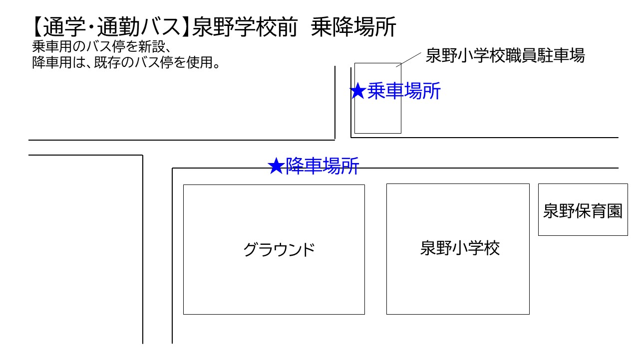 通学・通勤バス　泉野学校前乗降場所