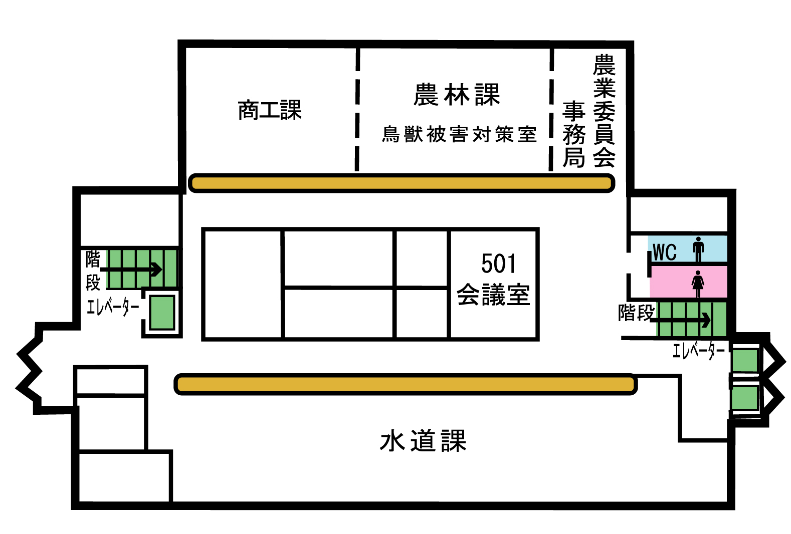 市庁舎5階案内図