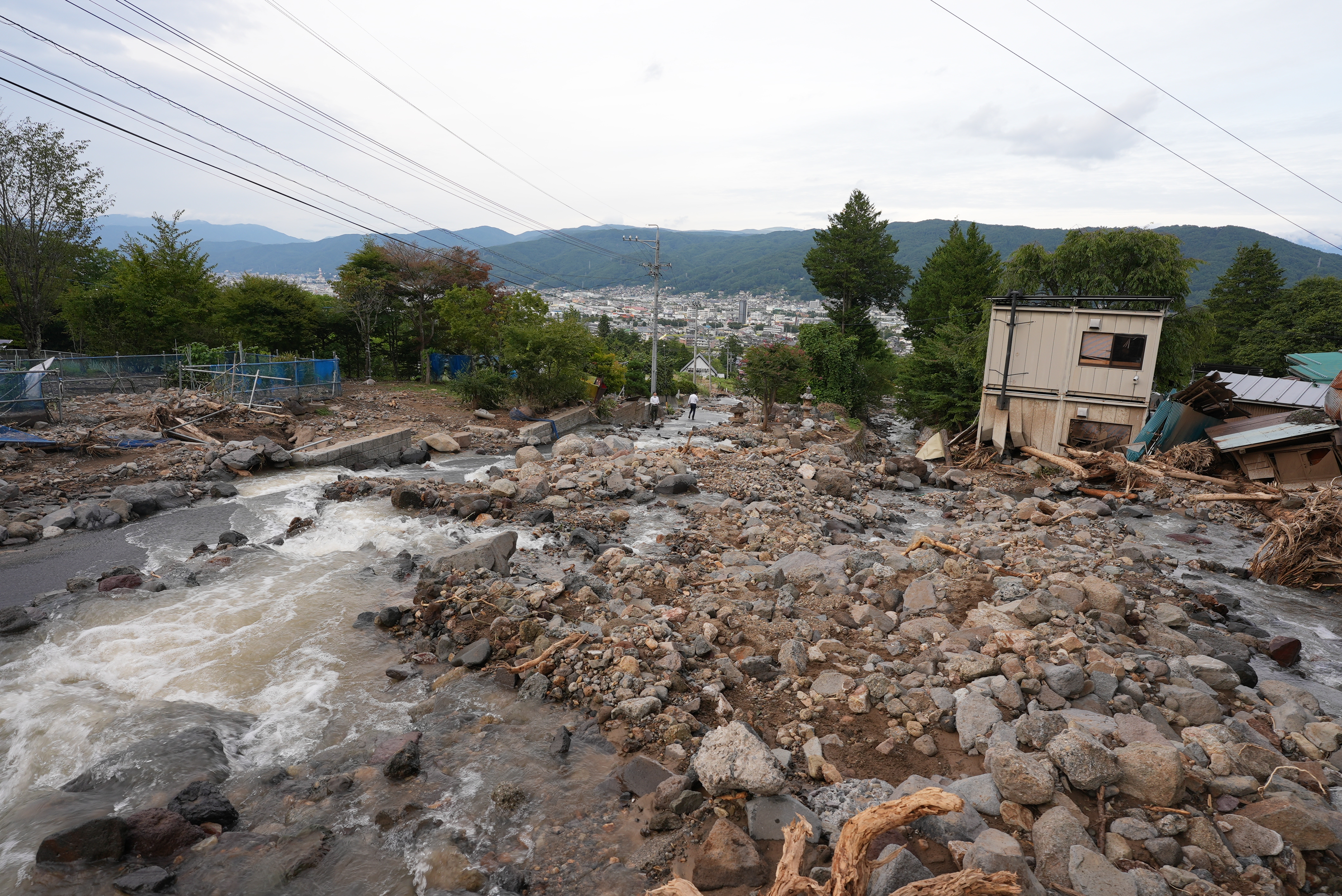 令和3年9月茅野市土石流災害の災害現場