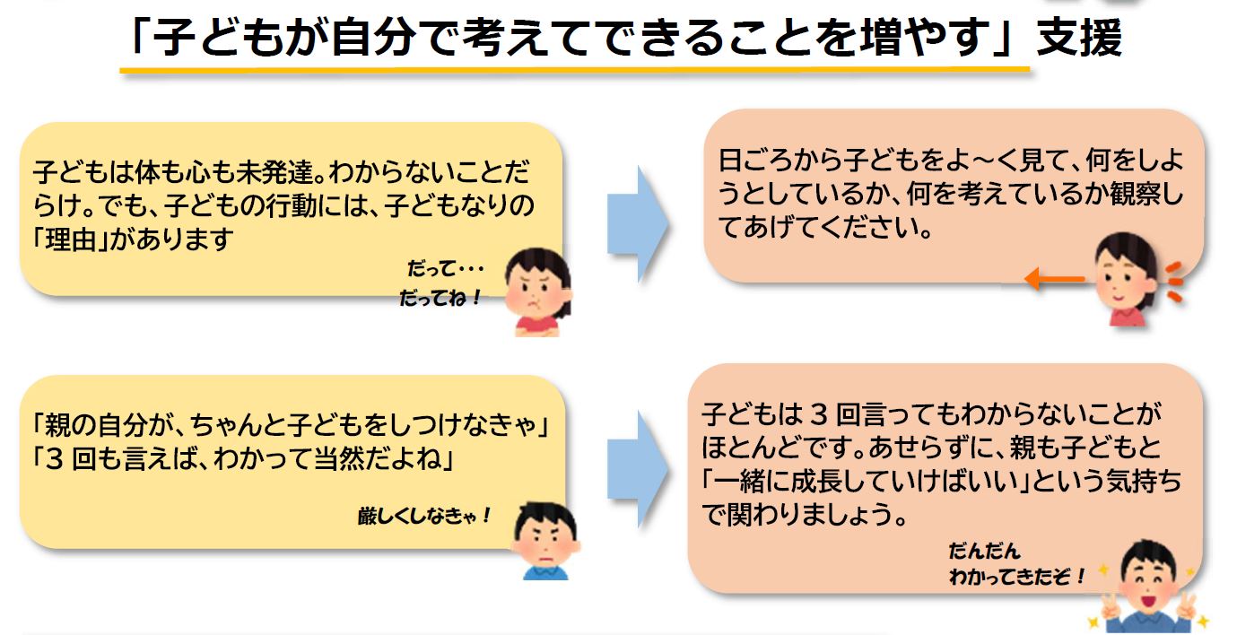 子どもが自分で考えてできることを増やす支援