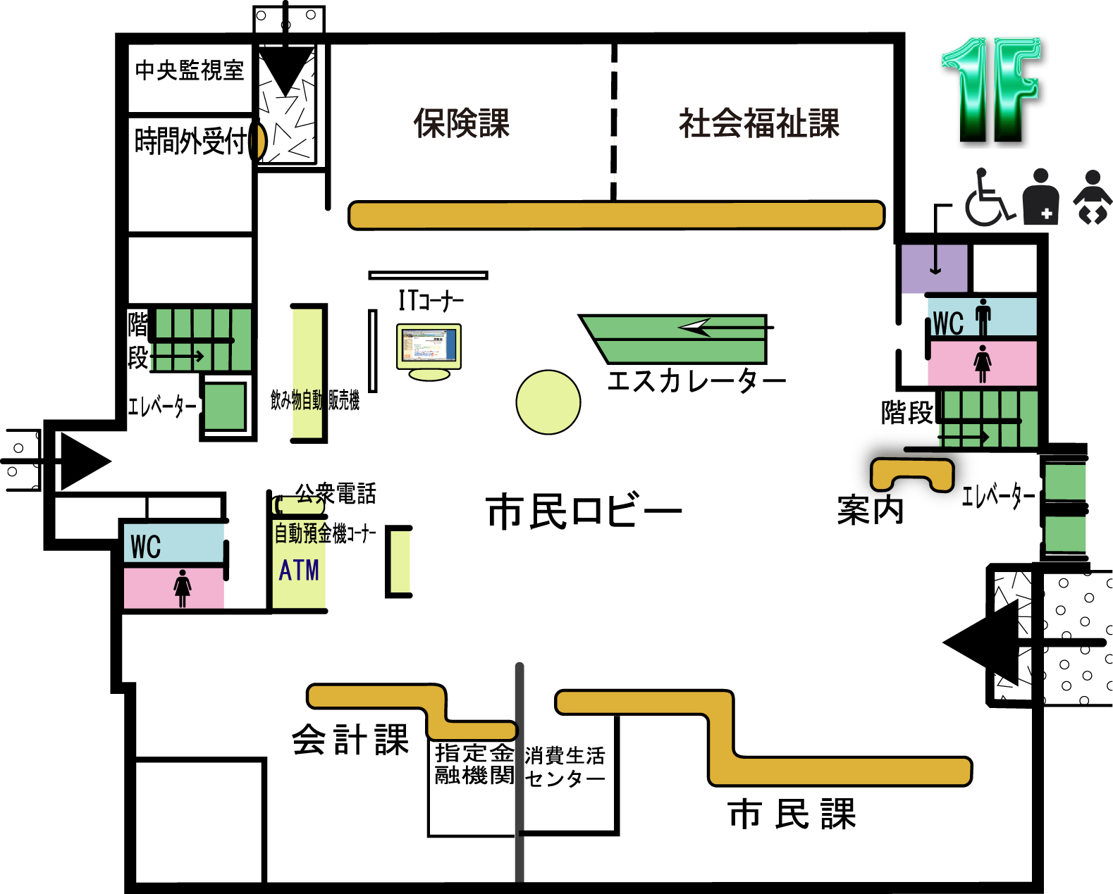 庁舎案内図　1階