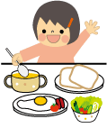 子どもの食事風景イメージイラスト