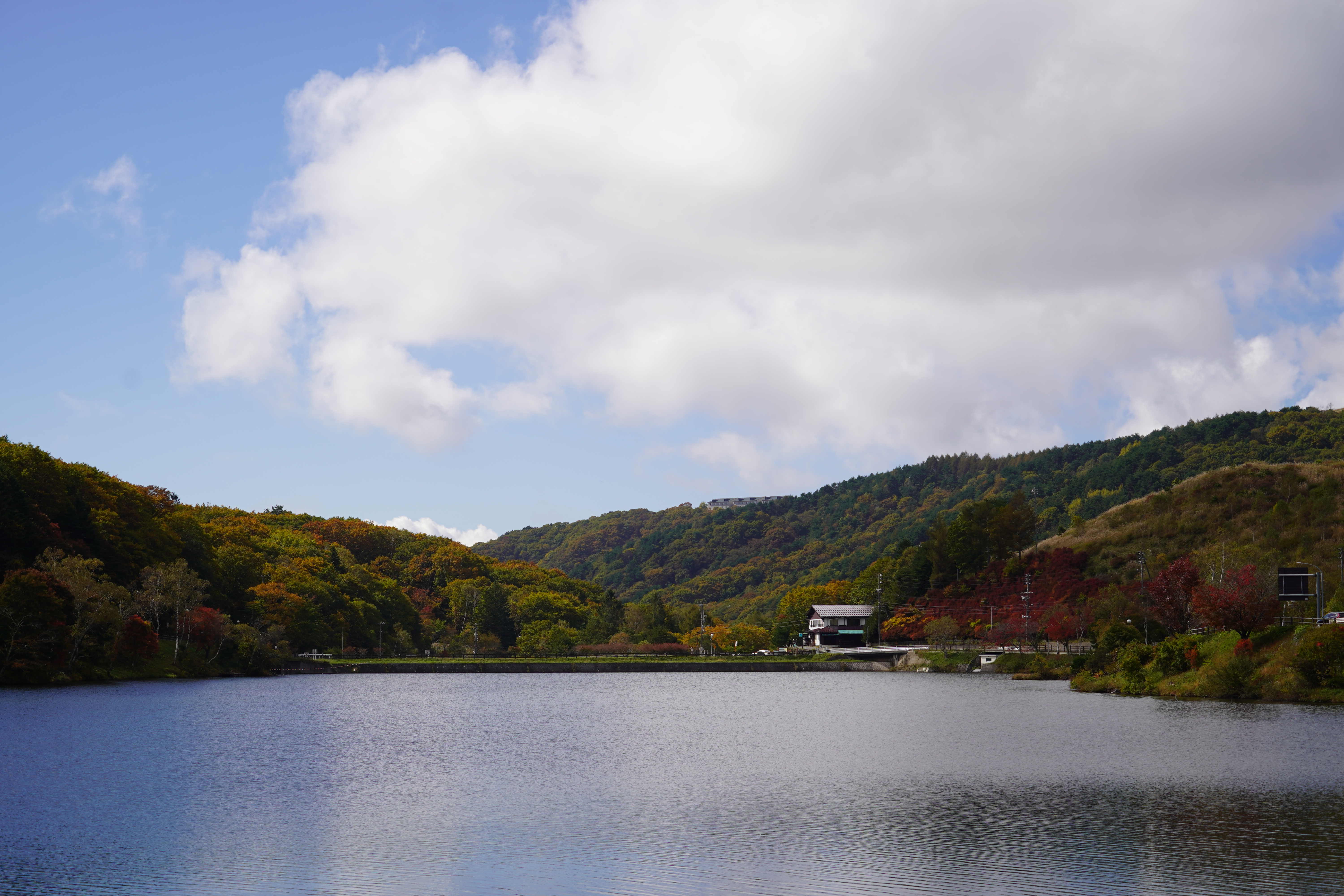 白樺湖　色づき始め