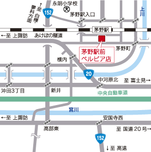 ベルビア店への地図