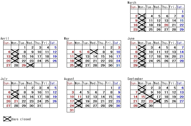Open Day Calendar