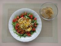 タコライスと寒天のわらび餅風