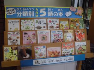 図書館展示「5類の本で味を楽しもう」の画像