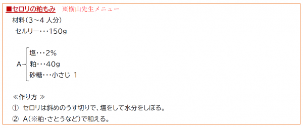 セロリの粕もみ