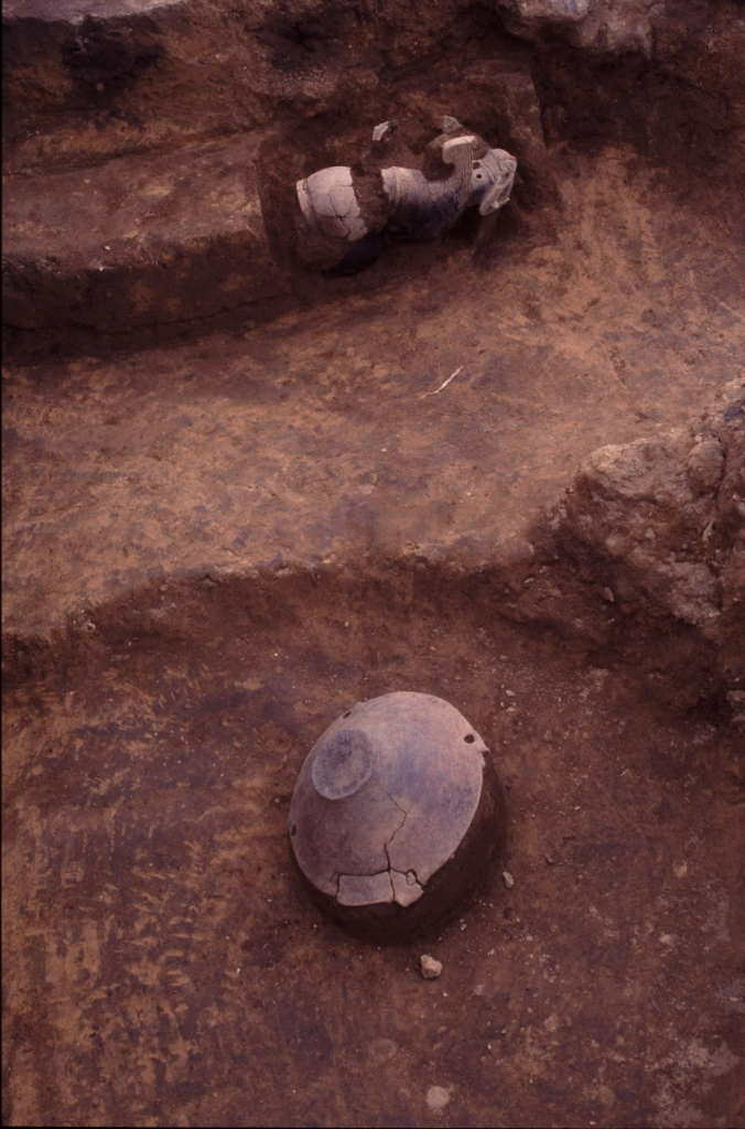 仮面の女神の出土状況（全景）