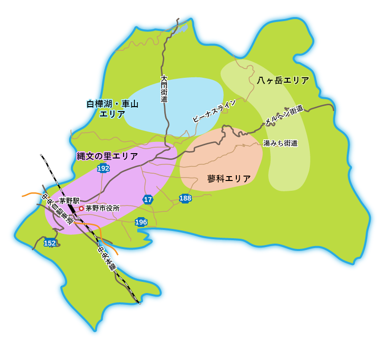 茅野市の地図