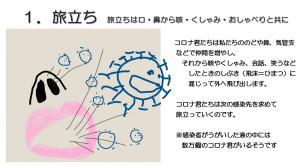 福祉21茅野公式パンフレット「コロナ君、感染の旅をゆく」2ページ目の画像